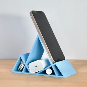 Midcentury Modern Phone Stand- Aesthetic Minimal Office Phone Holder - Contemporary Desktop Organizer - Modern Art Office Decor