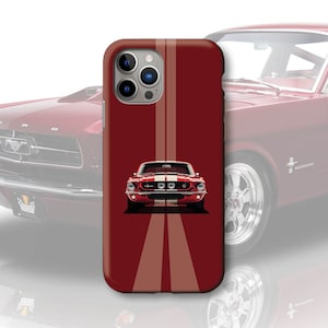 Ford Mustang Shelby 1967 Cases(Dark Red), Ford Mustang case, Mustang Shebly, car case, gift for Ford Mustang enthusiasts. gift for him