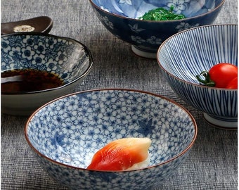 Japanese pottery 5 bowls set - Minoyaki