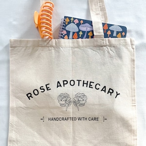 Rose Apothecary Tote Bag | Rose Apothecary Canvas Bag