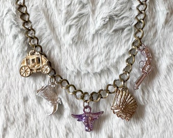 Metallic Western Vintage Cracker Jack Charms Handcrafted Pastels Unique OOAK Necklace