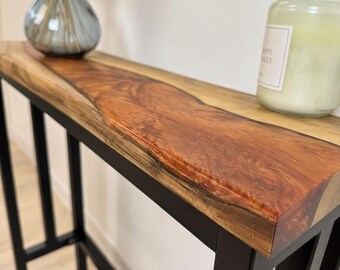 Narrow Console Table – Slim Walnut Sofa Table, Live or Straight