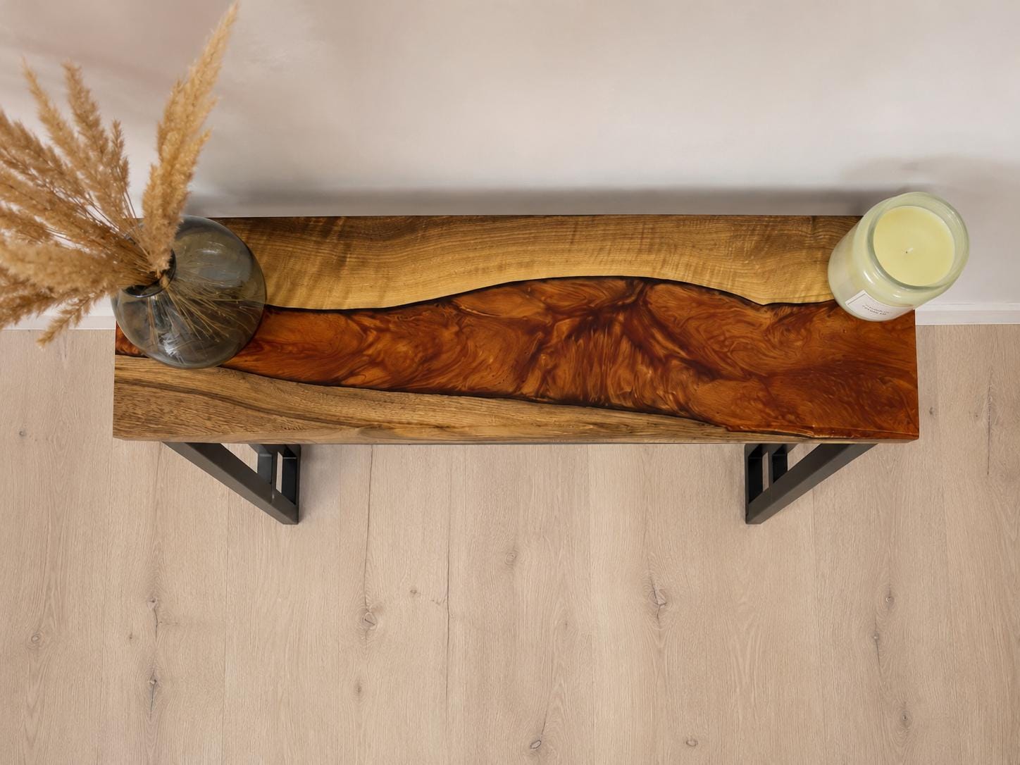 Narrow Console Table – Slim Walnut Sofa Table, Live or Straight