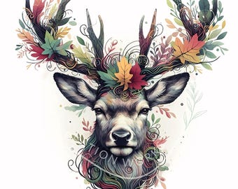 Aquarell Reh Clipart: Hirsch PNG Bilder für Journals (digitaler Download)
