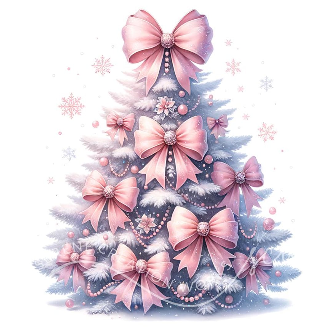 Pastel Christmas Tree Clipart 10 JPG Pastel Christmas Clipart, Coquette ...