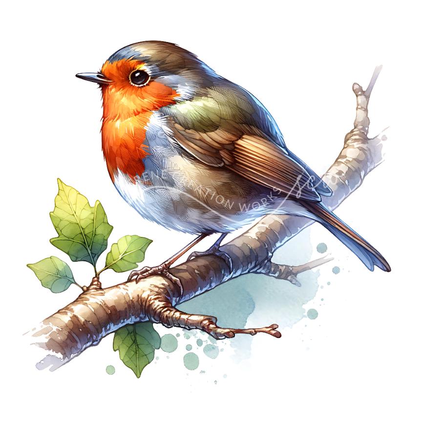Christmas Robin Clipart 10 JPG Closeup, Printable Watercolor Clipart ...