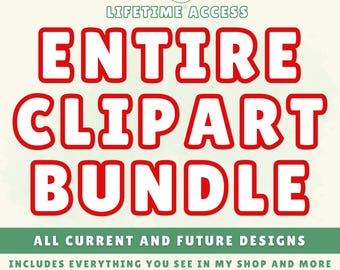 Pacchetto completo di clipart per negozio: design per uso commerciale (JPG, PNG, download digitale)
