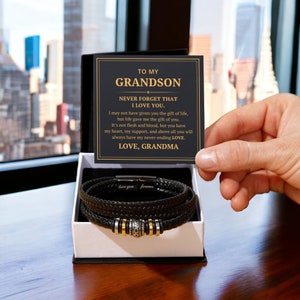 Personalized Leather Bracelet Grandson Gift from Grandma Nana Grandpa, I May Not Have Given You The Gift of Life, Custom Name Christmas Gift