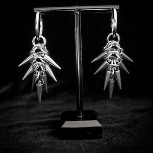 Spike Stainless Steel Storm Earrings: Handmade Dangle Earrings