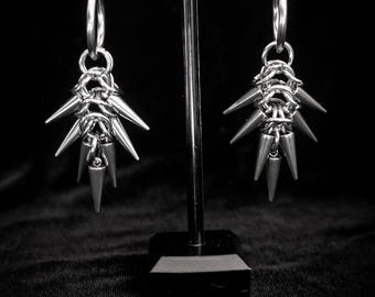 Spike Stainless Steel Storm Earrings: Handmade Dangle Earrings