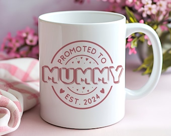 Promoted to mummy mug, first mothers day, mothers day mug, cute mug, gift for her, new mum mug, gifts for mum, baby shower gift, new baby