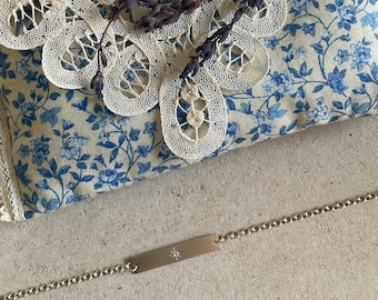 Sterling Silver North Star Bracelet: Adjustable Celestial Chain