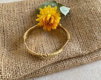 Antique Gold Cuff Bracelet, Handmade Gift for Her