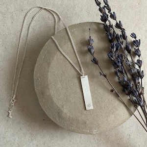 Sterling Silver Rectangular North Star Pendant Necklace (50cm)