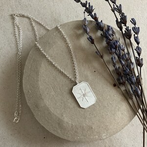 Sterling Silver Octagon North Star Pendant Necklace: Celestial Charm