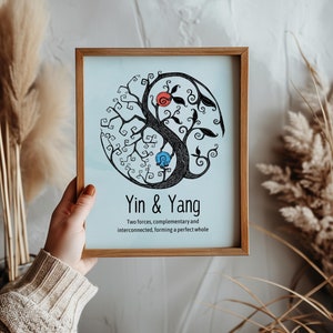Modern Yin Yang Print - Abstract Spiritual Wall Art - Digital Download