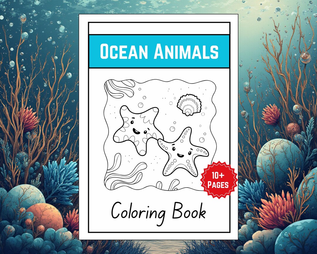 Ocean Animals Coloring Pages for Kids, Printable Sea Life Activity Book ...