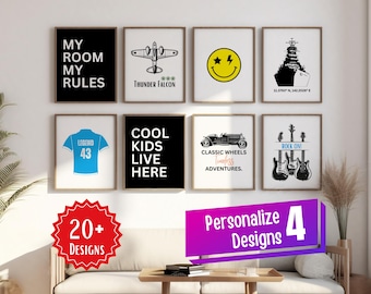 Boys Room Wall Art Prints: Set of 20+ Designs (Digital Download)