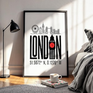 London Wall Art Print, Elegant London England Poster, Vintage Home Decor, Perfect Digital Download Gift