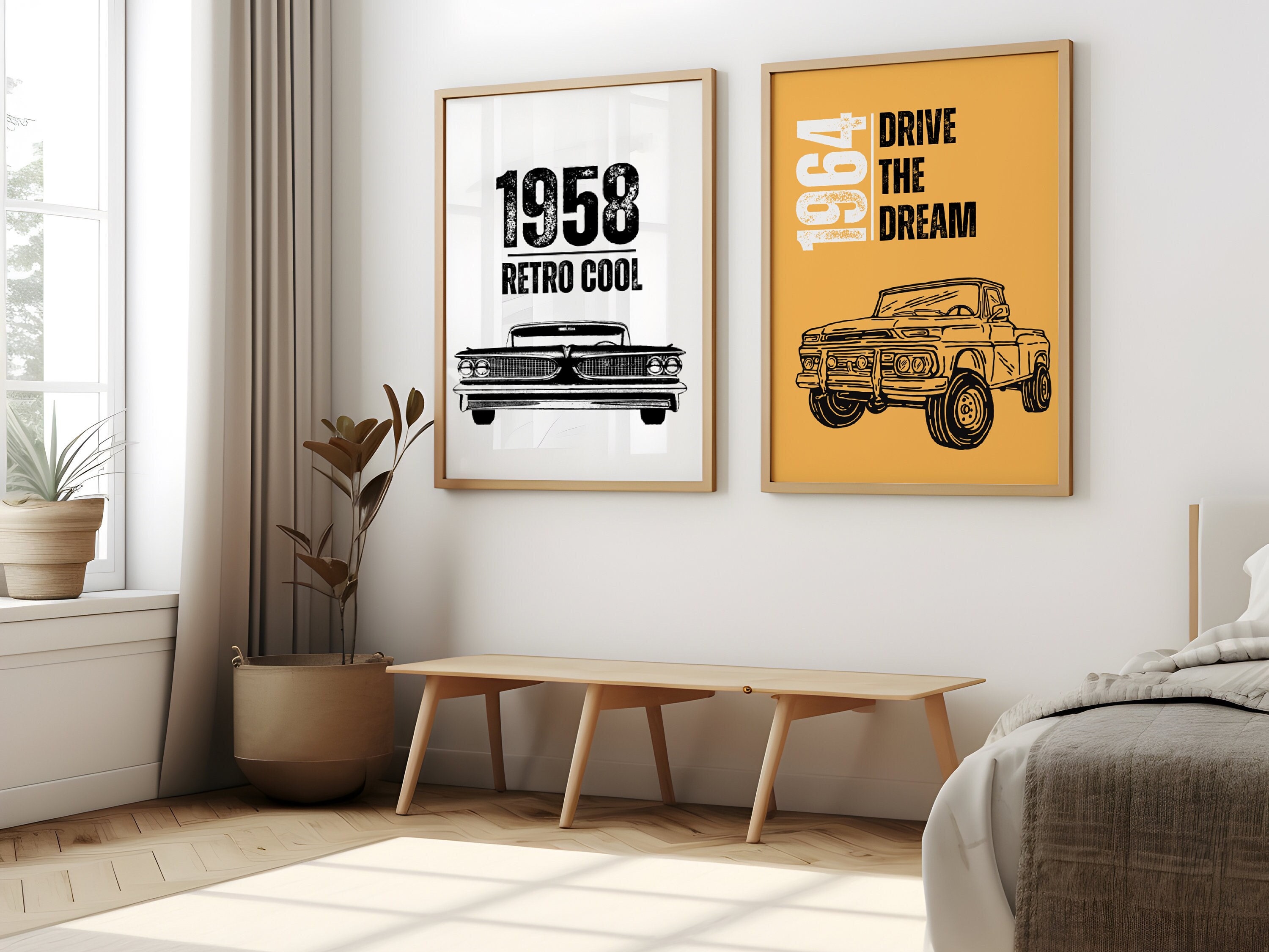 Retro Vintage Cars Prints, Classic Car Printable Artwork, Boys Room ...