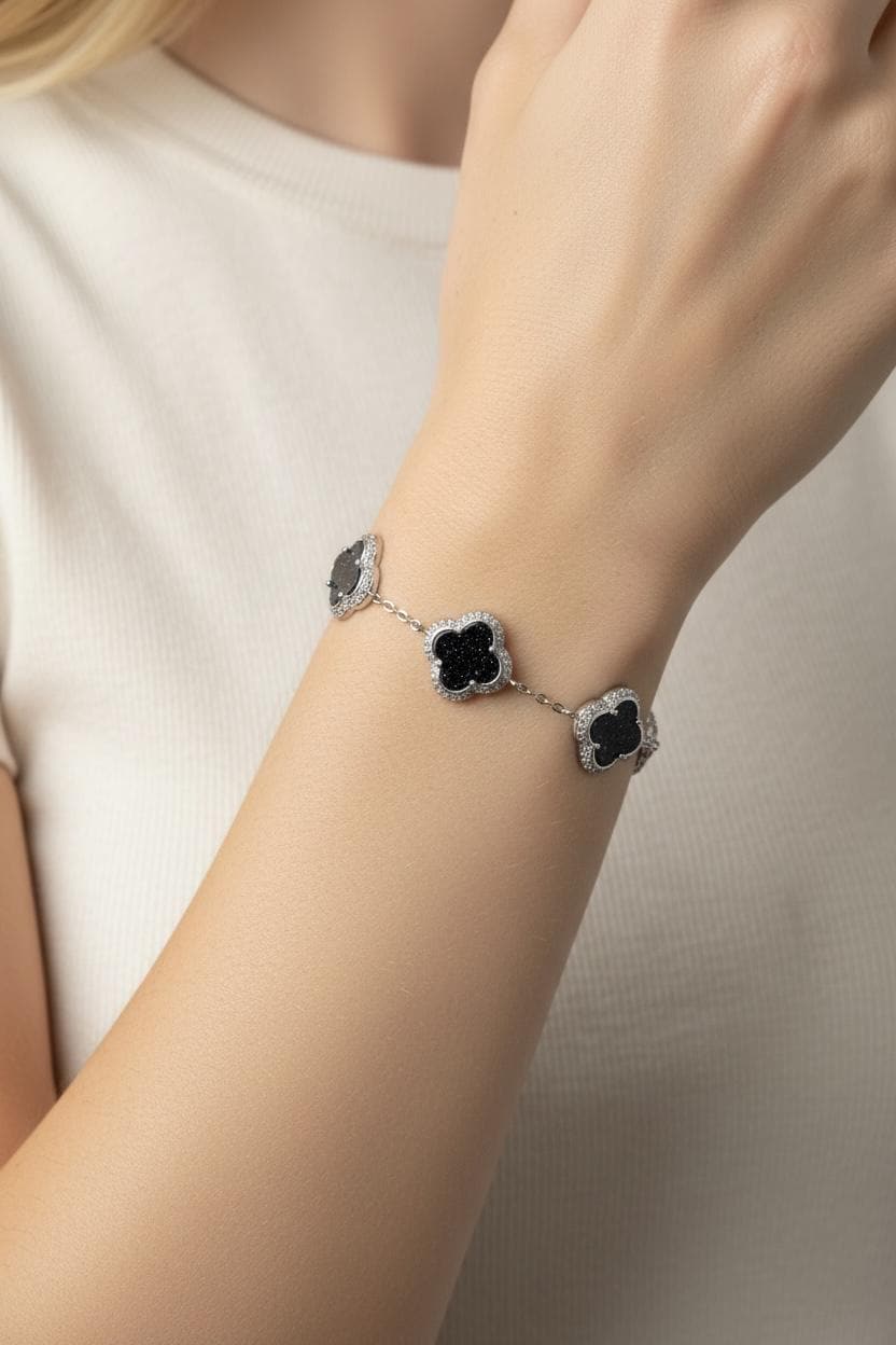 Black clover bracelet - Etsy 日本