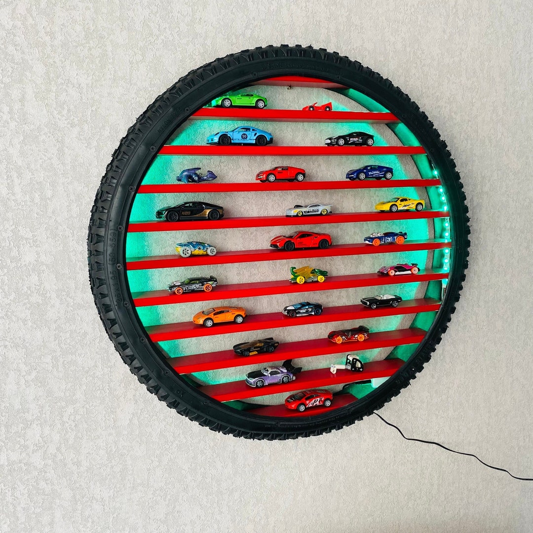 Lighted Wheels, Tire Shelf, Toy Car Display Shelf, Car Display Shelf