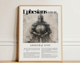 Impresión de la Armadura de Dios: Efesios 6, Arte Cristiano para Pared (Impresión Digital)