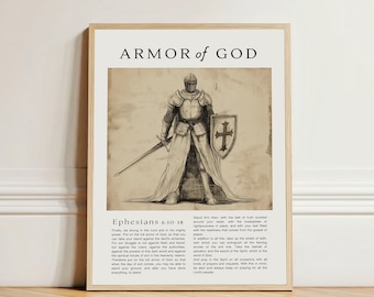 Armor Of God Print: Ephesians 6 Scripture, Christian Home Decor (Digital Print)