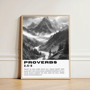 Proverbs 3 Bible Verse Wall Art, Scripture Wall Art Inspirational Art Christian Home Decor, Modern Christian Art Digital Print