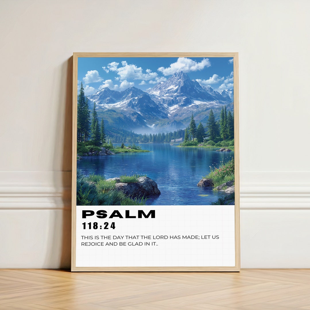 Psalm 118 Bible Verse Wall Art, Scripture Wall Art Inspirational Art ...