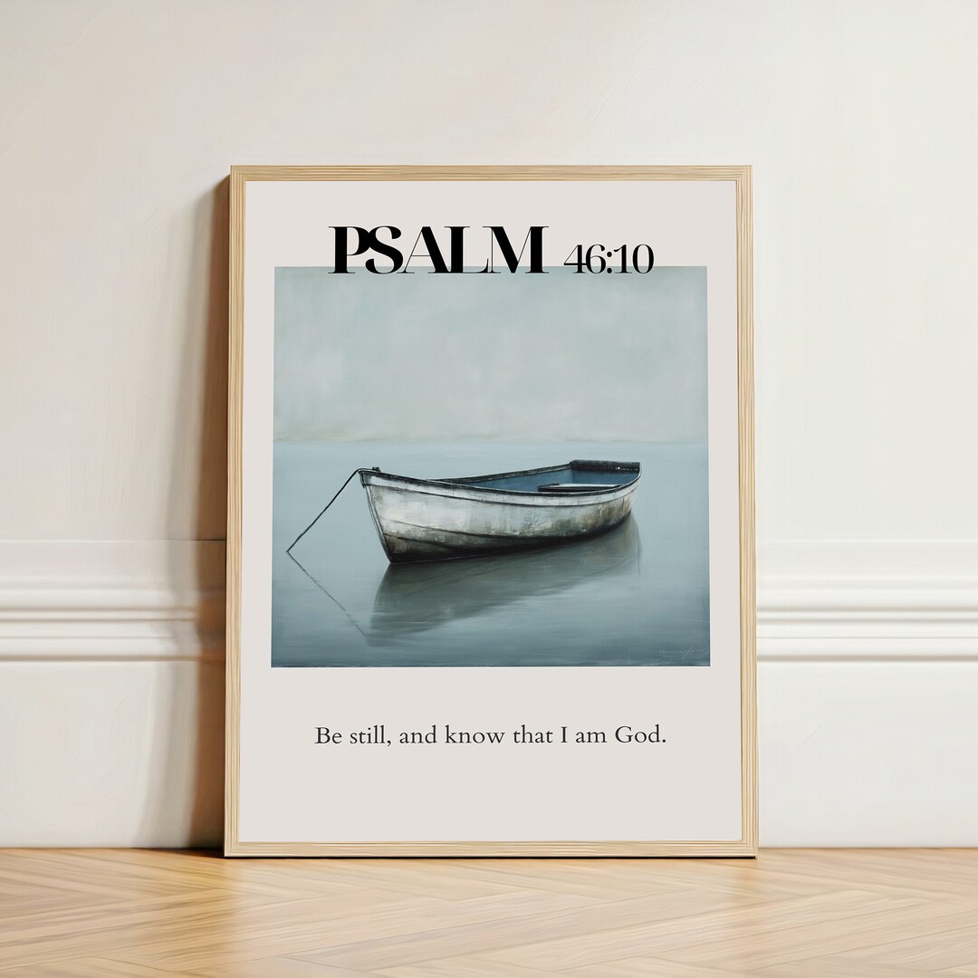 PSALM 46 Vintage Bible Verse Wall Art Ocean Print Scripture Wall Art ...