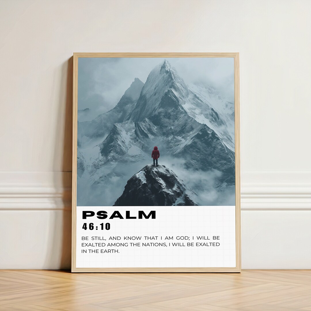 Psalm 46 Bible Verse Wall Art Mountain Art, Scripture Wall Art ...