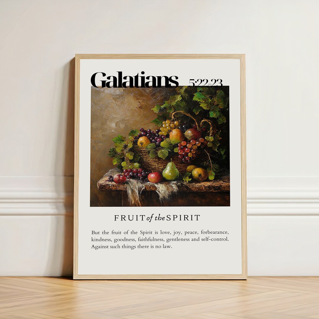 Fruit of the Spirit Wall Art Bible Verse Modern Christian Art , Vintage ...