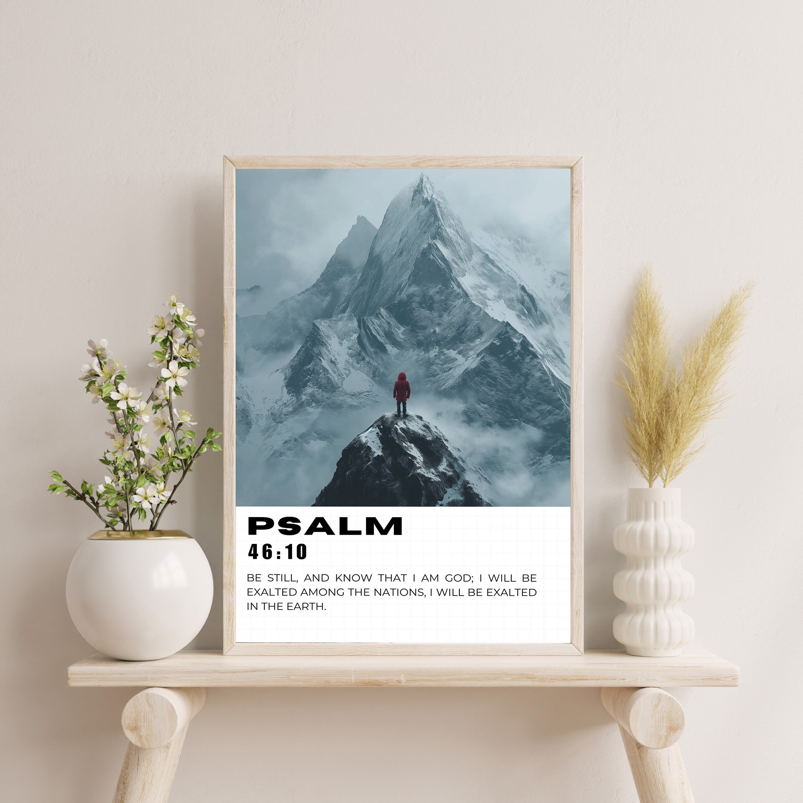 Psalm 46 Bible Verse Wall Art Mountain Art, Scripture Wall Art ...