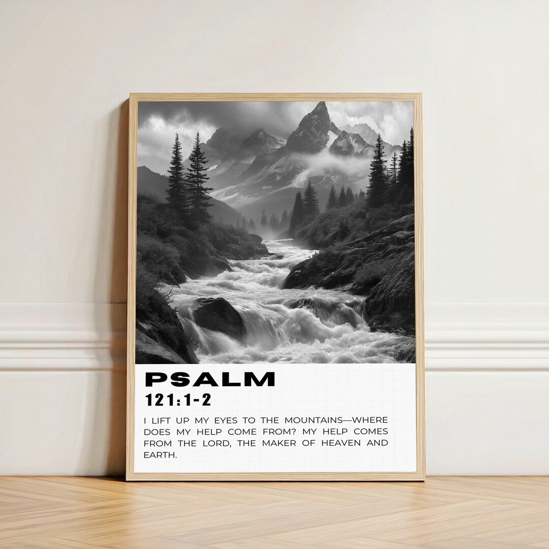 Psalm 121 Bible Verse Wall Art, Scripture Wall Art Inspirational Art ...