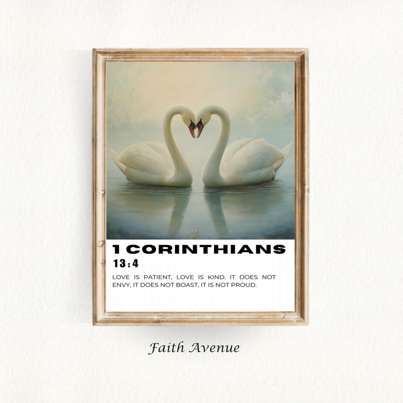 Corinthians 18 Bible Verse Wall Art Valentines Gift, Scripture Wall Art ...