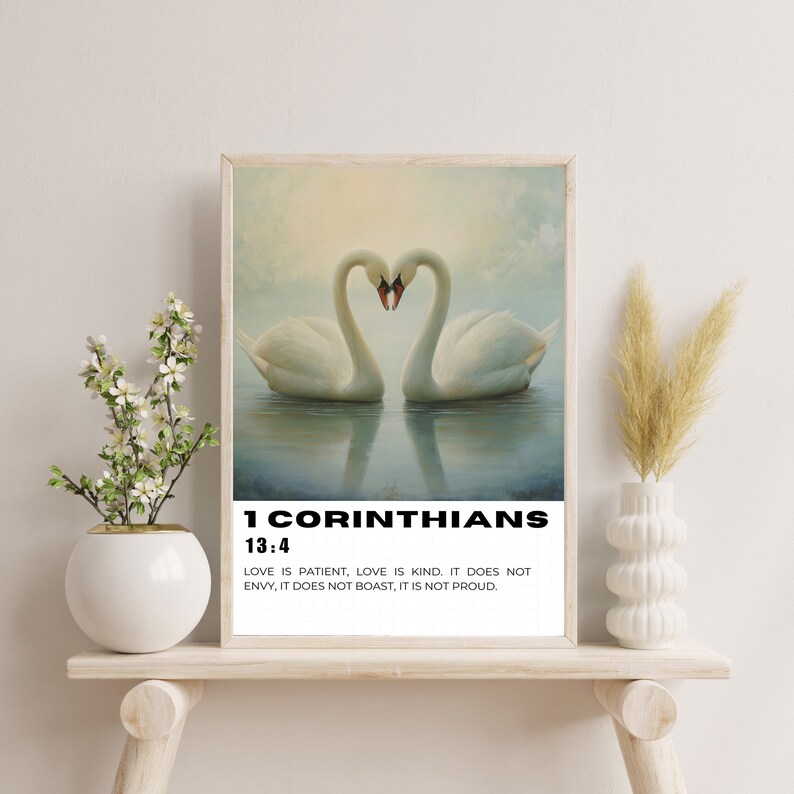 Corinthians 18 Bible Verse Wall Art Valentines Gift, Scripture Wall Art ...