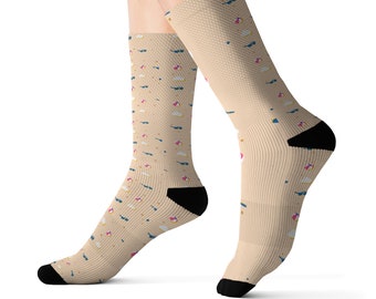 Calzini con stampa a sublimazione: misto poliestere e spandex unisex