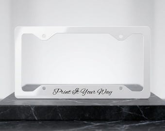 Marco de matrícula metálico personalizado, soporte para accesorios de coche con texto personalizado