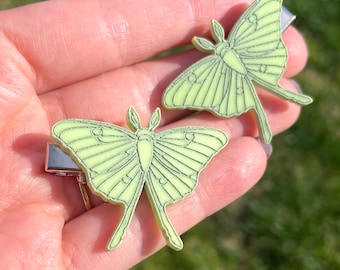 Luna Moth Hair Clips - Set of 2