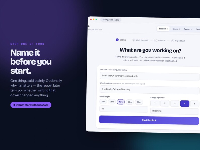 Focus Session Timer App for Deep Work, Pomodoro Tracker with Live Charts and Report, ADHD Productivity Planner, Offline Browser App image 2