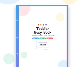 Toddler Busy Book Printable, 92 Pages, 36 Montessori Activities Ages 2-5 | Preschool Learning Binder, Cut Outs, Letter + A4 | Offline App