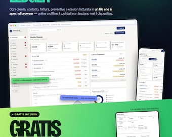 Client Ledger App + Excel/Sheets CRM, Offline Browser Tool, Invoice Tracker (Digital Download)