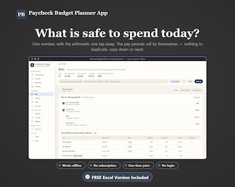 Paycheck Budget Planner App, Biweekly Envelope Budget, Debt Payoff Plan (Digital Download)
