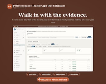 Perimenopause Tracker App – Hot Flush Score, Cycle Staging (Offline, No Account)