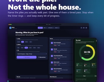 ADHD Declutter App, Doom Pile Sorter, 30 Day Declutter Challenge That Resumes Not Restarts, Timed Declutter Planner, Offline HTML File