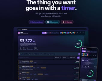 Impulse Buy Tracker App, 24 Hour Rule Cooling Off Vault, ADHD Spending Tracker, No Spend Challenge, Overspending Help, Digital Download