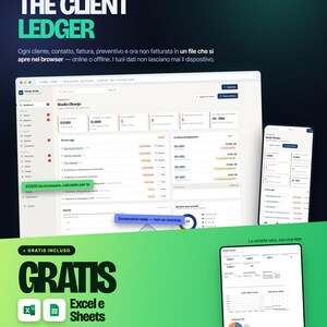 Client Ledger App | Offline CRM, Invoices, Quotes (Excel/Sheets)