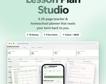 Lesson Plan Template Printable | Editable Teacher Planner, Homeschool Lesson Planner, Weekly Daily Unit Plans | Undated Letter A4 PDF