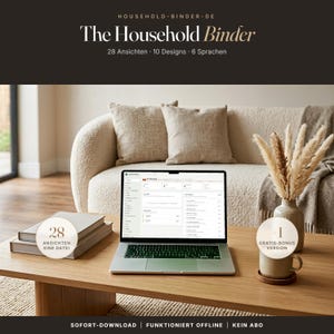 Browser Household Binder, Home Management App, 6 Languages, 4 Bonus Versions (Digital Download)
